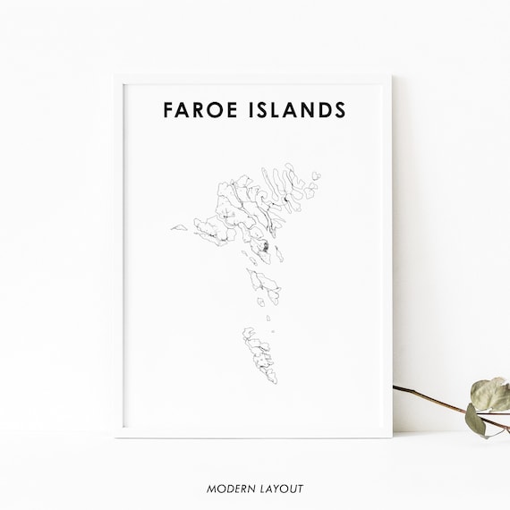 Faroe Islands Map Print, Nursery Room Wall Art