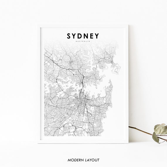 Sydney Area Australia Map Print, New South Wales