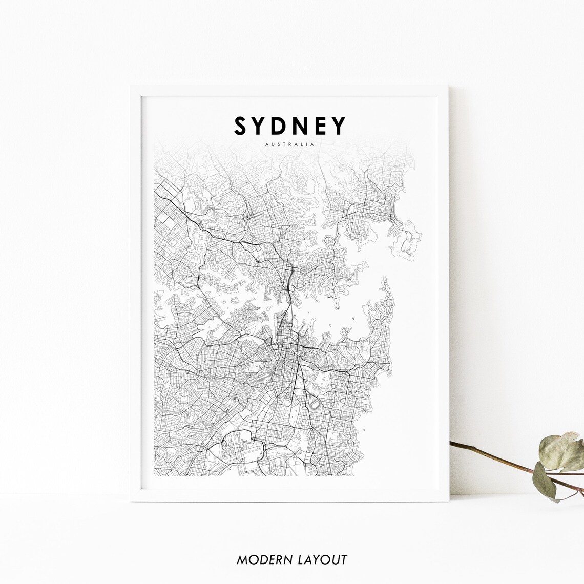 Sydney Area Australia Map Print, New South Wales