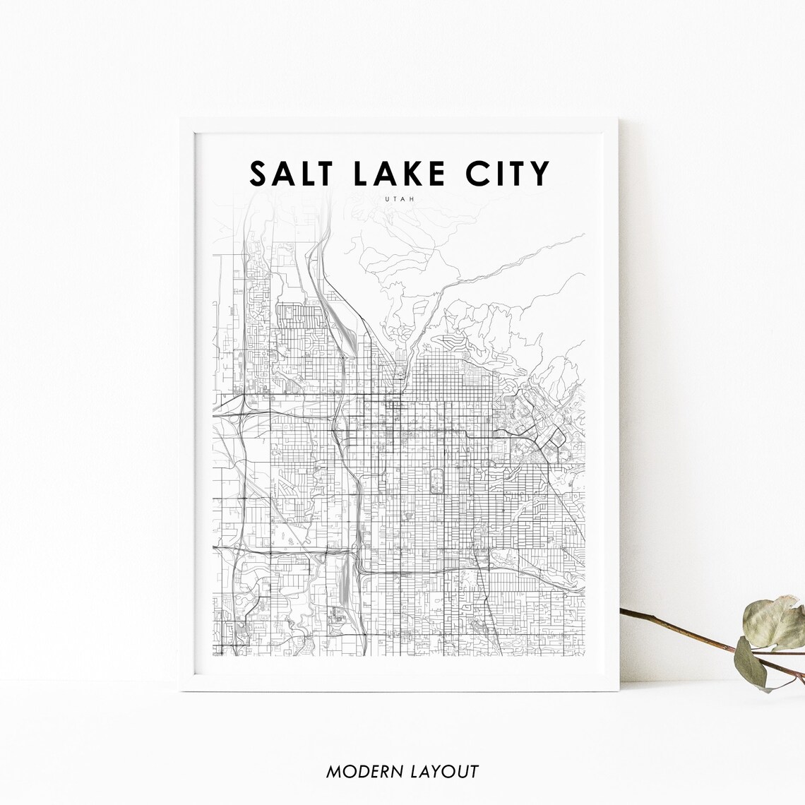 Salt Lake City UT Map Print, Utah Nursery Decor