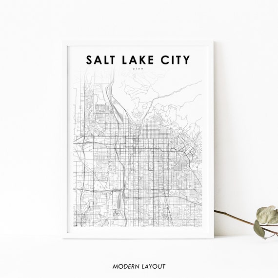 Salt Lake City UT Map Print, Utah Nursery Decor