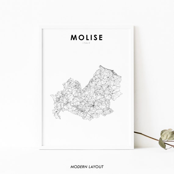 Molise Italy Map Art Print, Campobasso Travel Poster