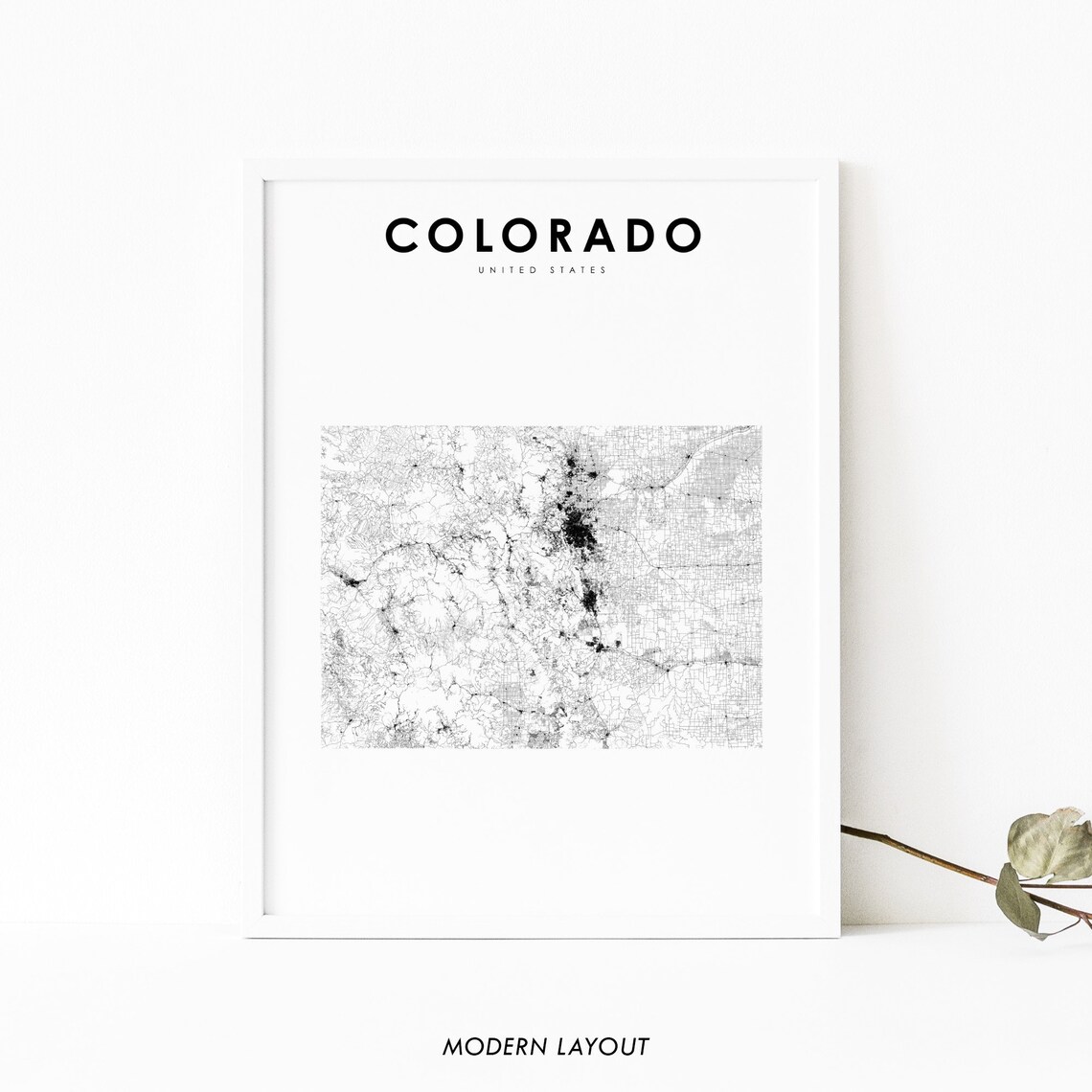 Colorado Map Print, Nursery and Office Decor