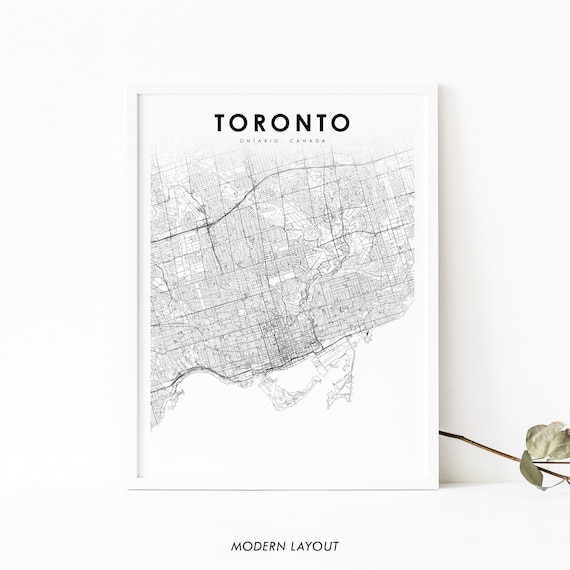 Toronto Area Ontario Map Print On Canada Art Poster City Street Road Nursery Room Wall Office Decor