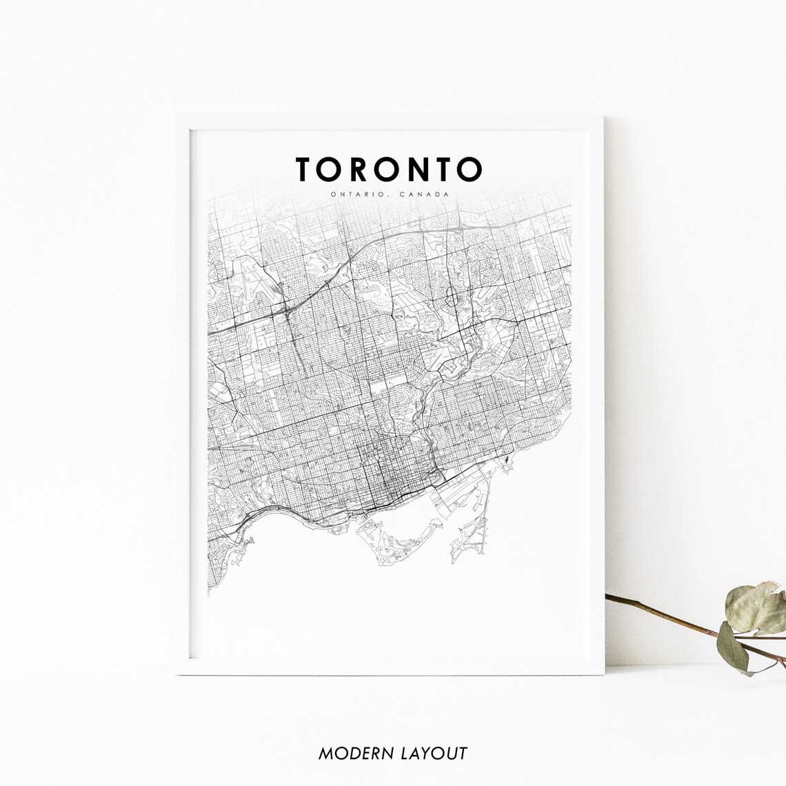 Modern Toronto Ontario Canada City Street Map Minimalist Poster