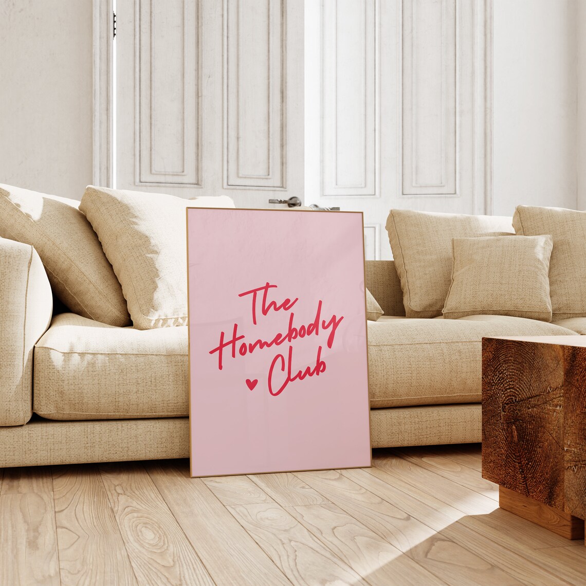 The Homebody Club Pink Red Wall Art Print - Image 2