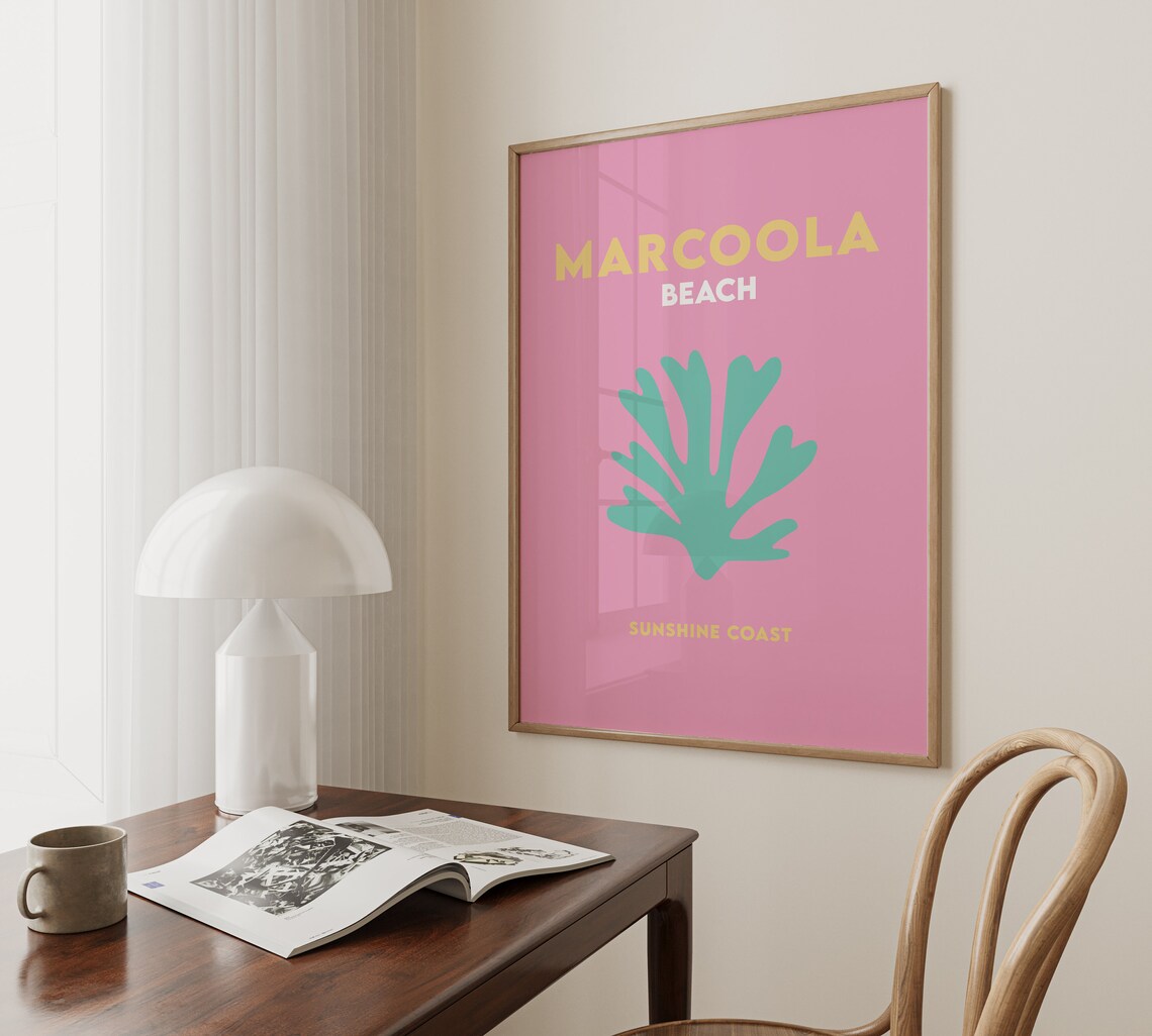 Marcoola Beach Minimalist Australian Travel Poster - Image 3