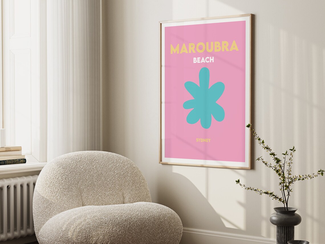 Maroubra Beach Minimalist Travel Poster, Australia - Image 2