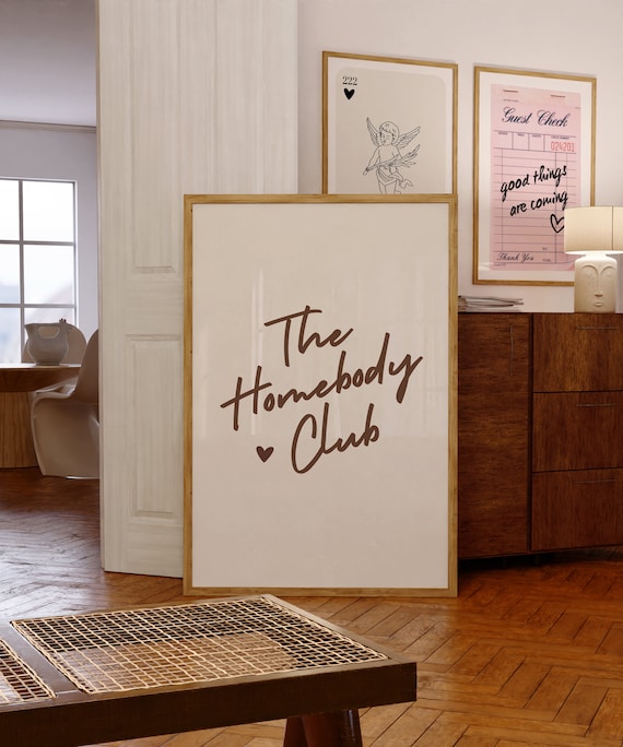 The Homebody Club Brown Trendy Wall Art Print