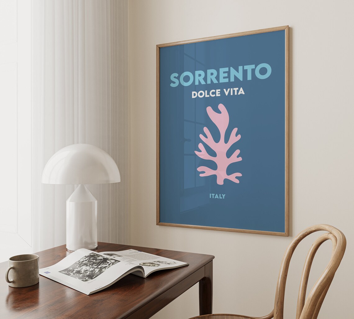 Sorrento Italy Minimalist Travel Poster, Beach Print - Image 5
