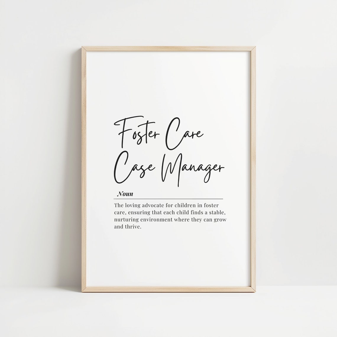Foster Care Case Manager Definition Noun Script Thank You Poster