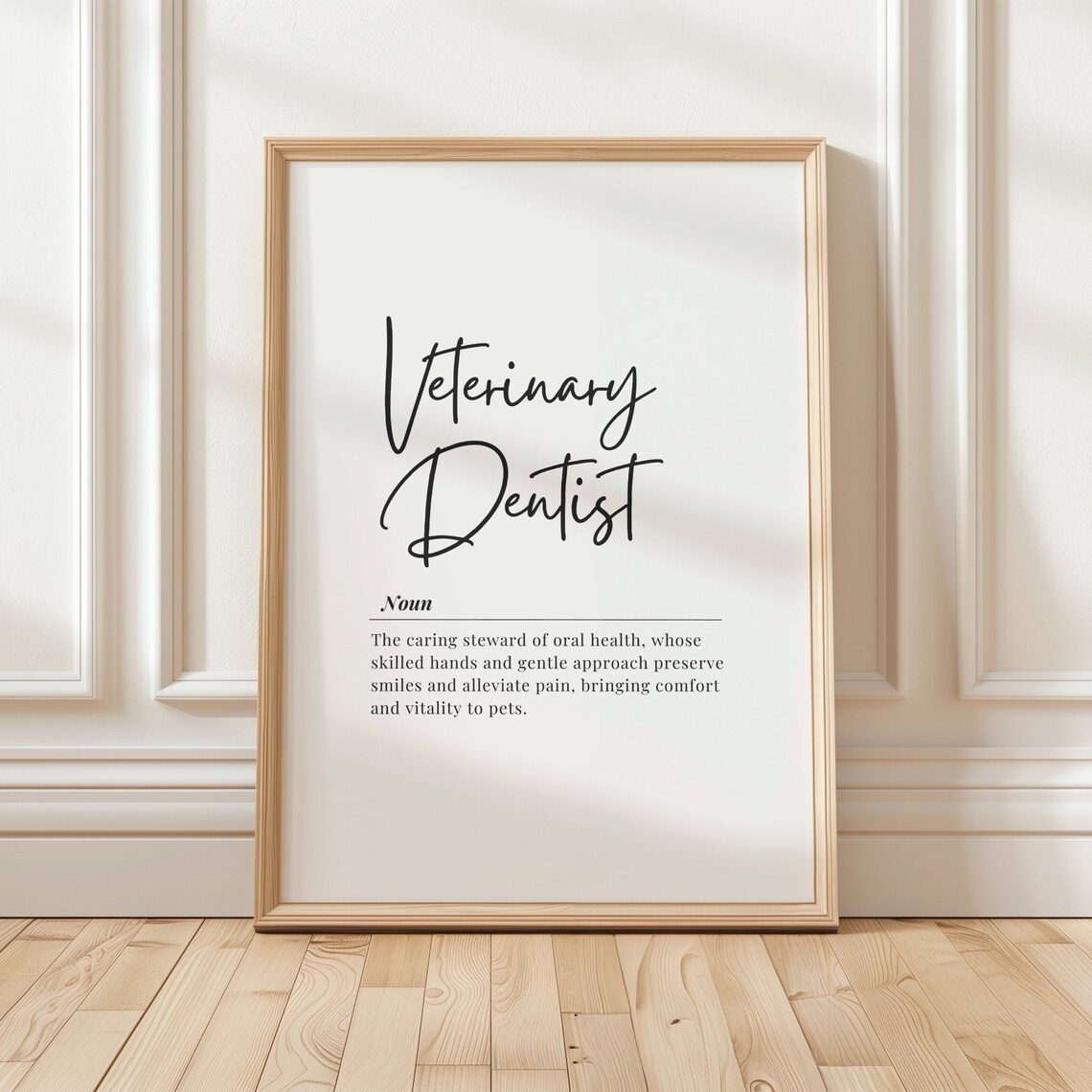 Veterinary Dentist Definition Art Print, Vet Office Decor