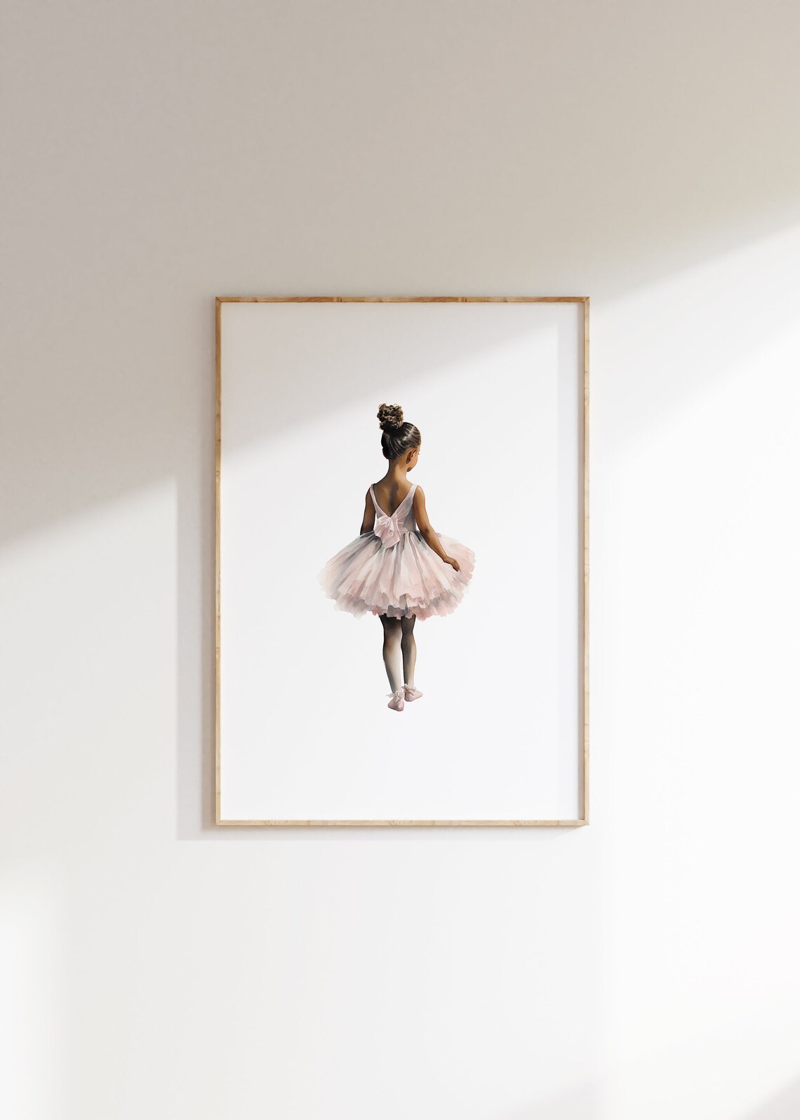 Little Ballerina Girl In Pink Tutu Watercolor Nursery Dance Poster