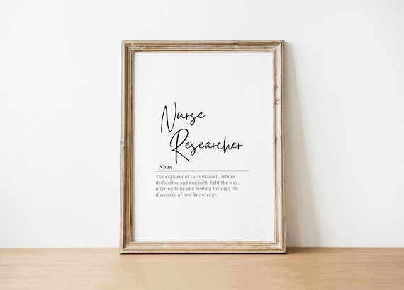 Nurse Researcher Noun Definition Minimalist Typography Poster