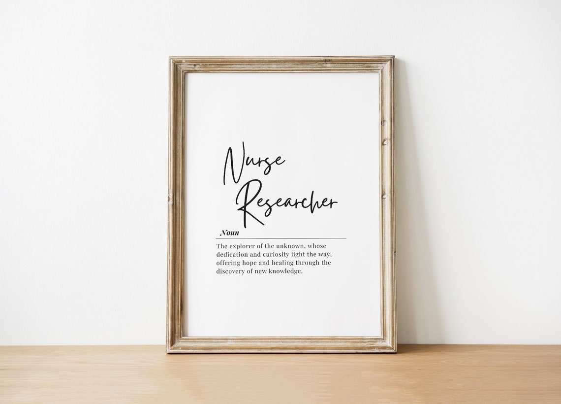Nurse Researcher Noun Definition Minimalist Typography Poster