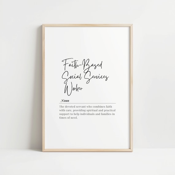 Faith-Based Social Services Worker Definition Noun Christian Office Wall Art