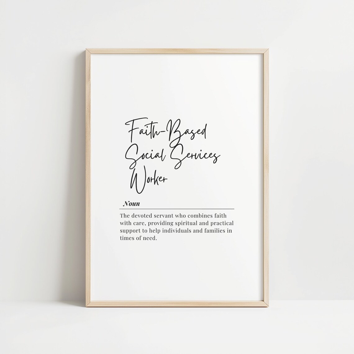 Faith-Based Social Services Worker Definition Noun Christian Office Wall Art