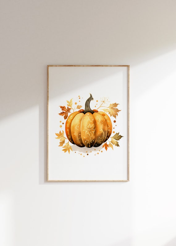 Fall Pumpkin Decorative Halloween Wall Art Kids Decor Prints Gift For Nursery