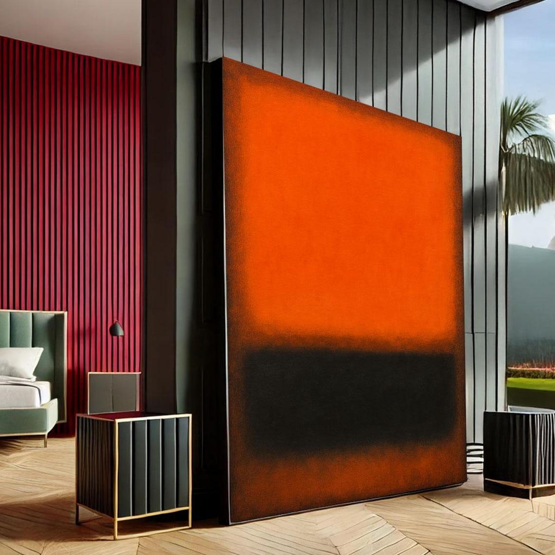 Burnt Orange Dark Brown Bold Warm Color Field Abstract Poster