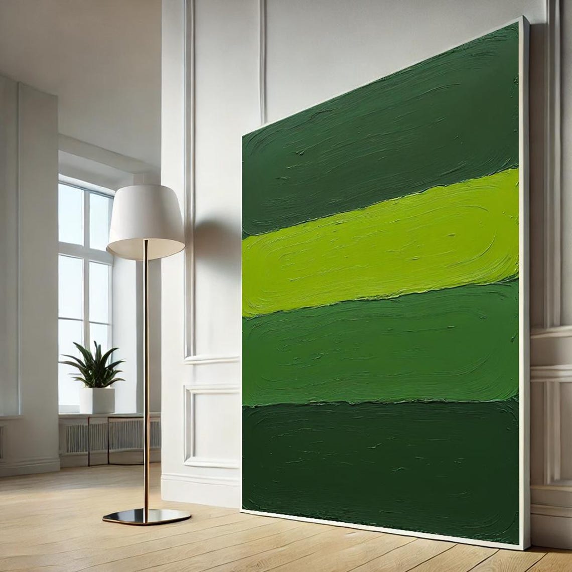 Green Color Field Abstract Painting Bold Modern Minimalist Poster