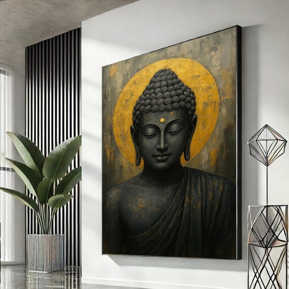 Divine Buddha Canvas Wall Art Spiritual Wellness Living Room Decor Mindful Bedroom