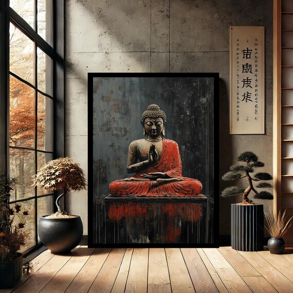 Colorful Buddha Buddhism Canvas Print Painting Wall Art Modern Abstract Home Decor