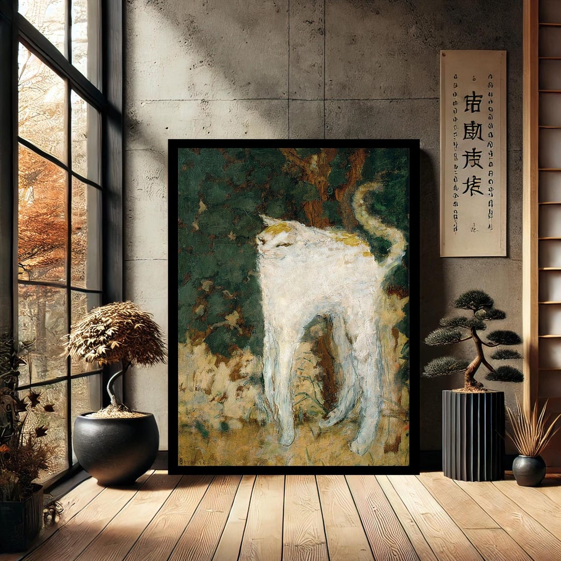 Le Chat Blanc 1894 By Pierre Bonnard Canvas Print Painting Wall Art Abstract Modern Home Decor