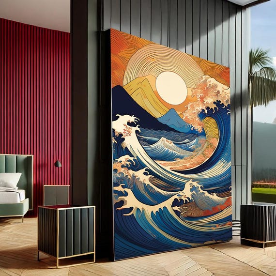 Hokusai Great Wave Canvas Wall Art Stunning Japanese Print For Home Decor Lovers And Ocean Enthusiasts