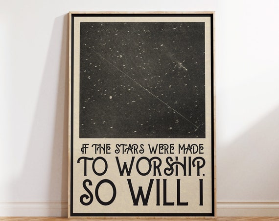 Vintage Scripture Poster, Celestial Christian Art Print