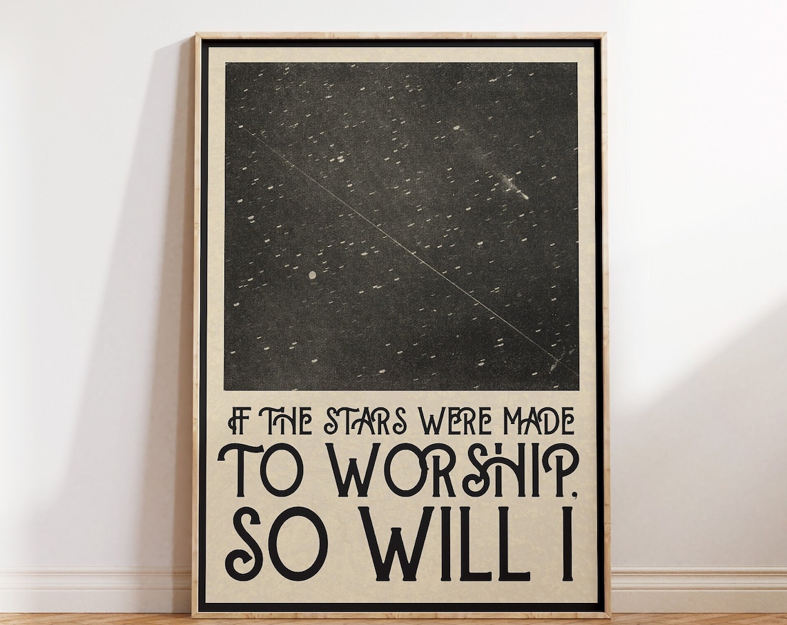 Vintage Scripture Poster, Celestial Christian Art Print