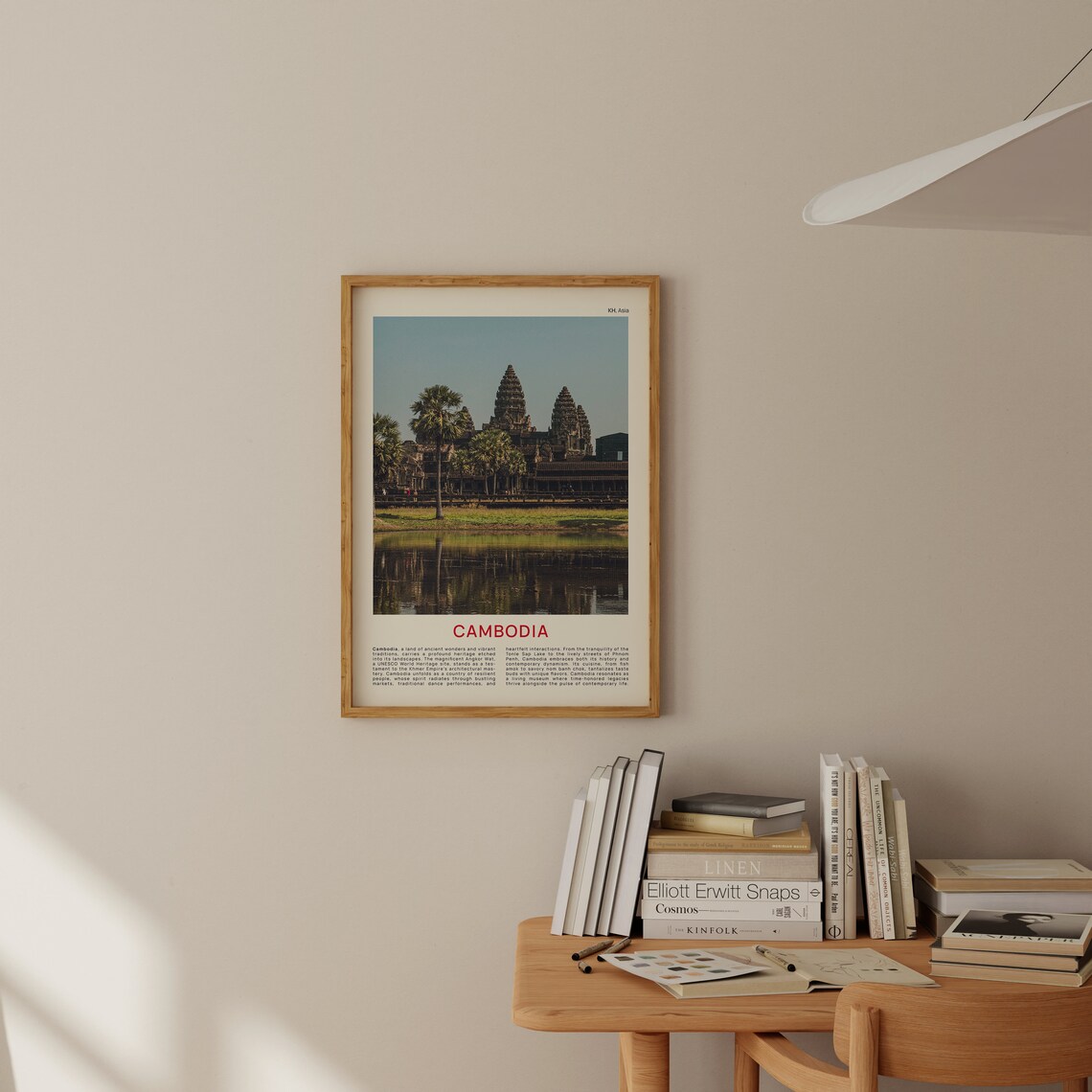 Cambodia Angkor Wat Ancient Temple Towers Reflection Film Poster - Image 2