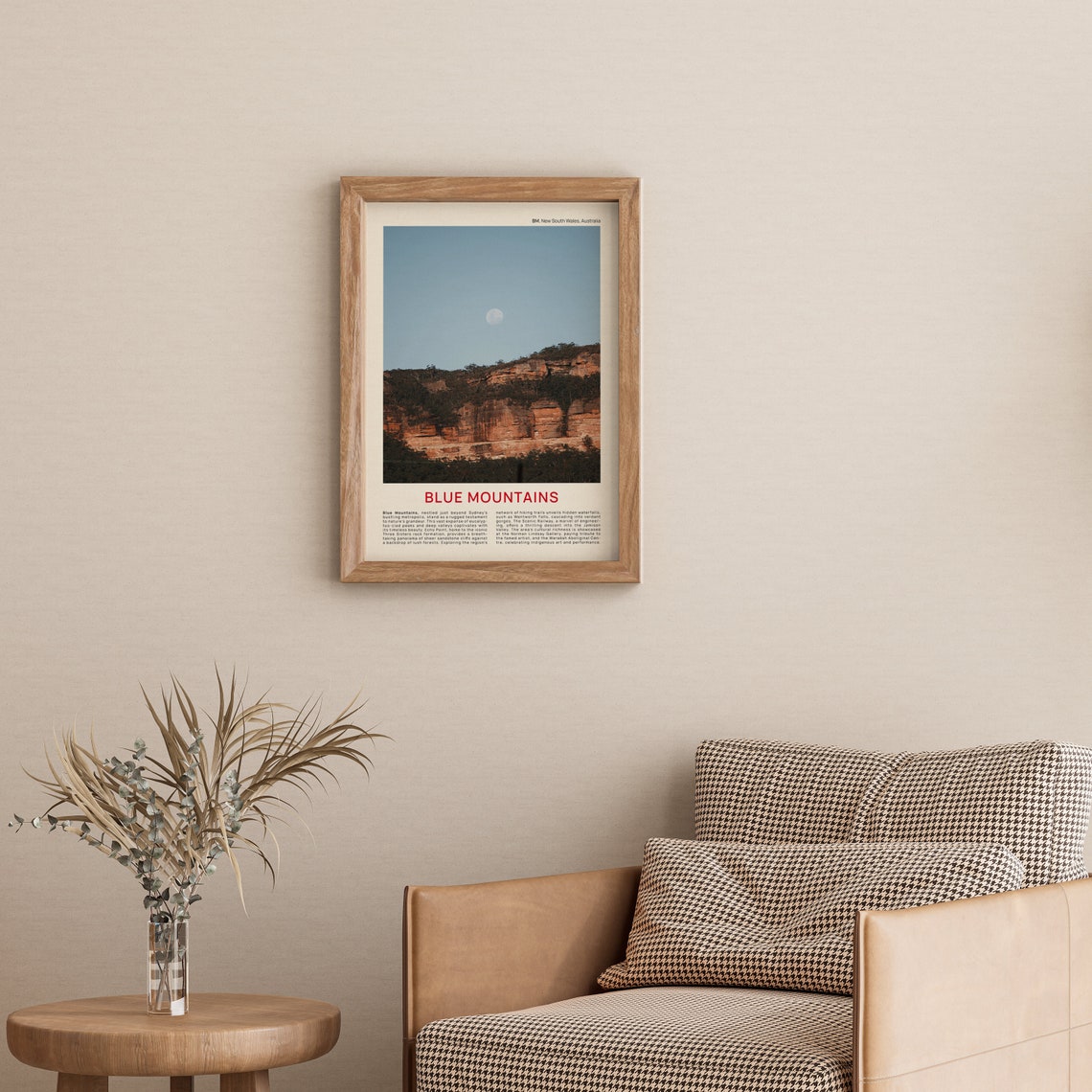 Blue Mountains Sandstone Cliffs Moon New South Wales Photo Poster - Image 3