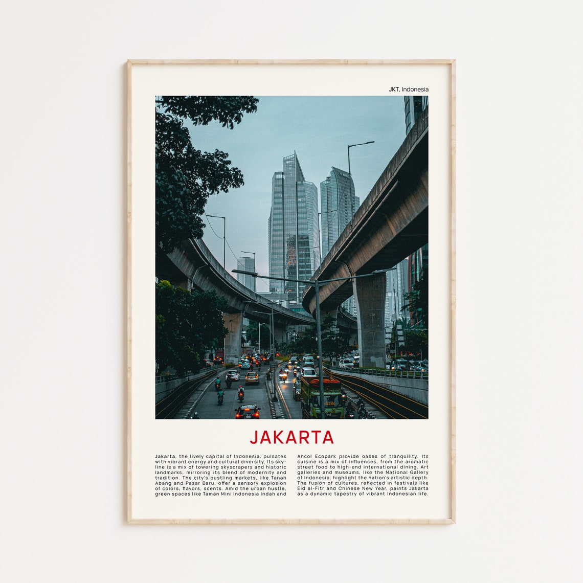 Jakarta Indonesia Skyline Elevated Highway Traffic Photo Poster