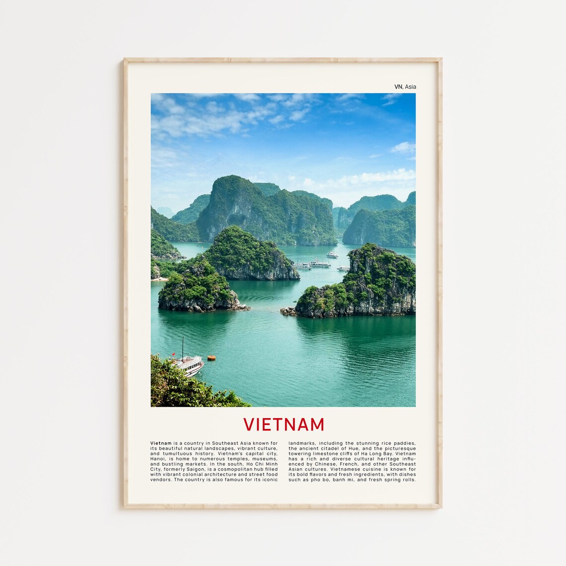 Vietnam Ha Long Bay Limestone Karsts Film Photography Travel Poster