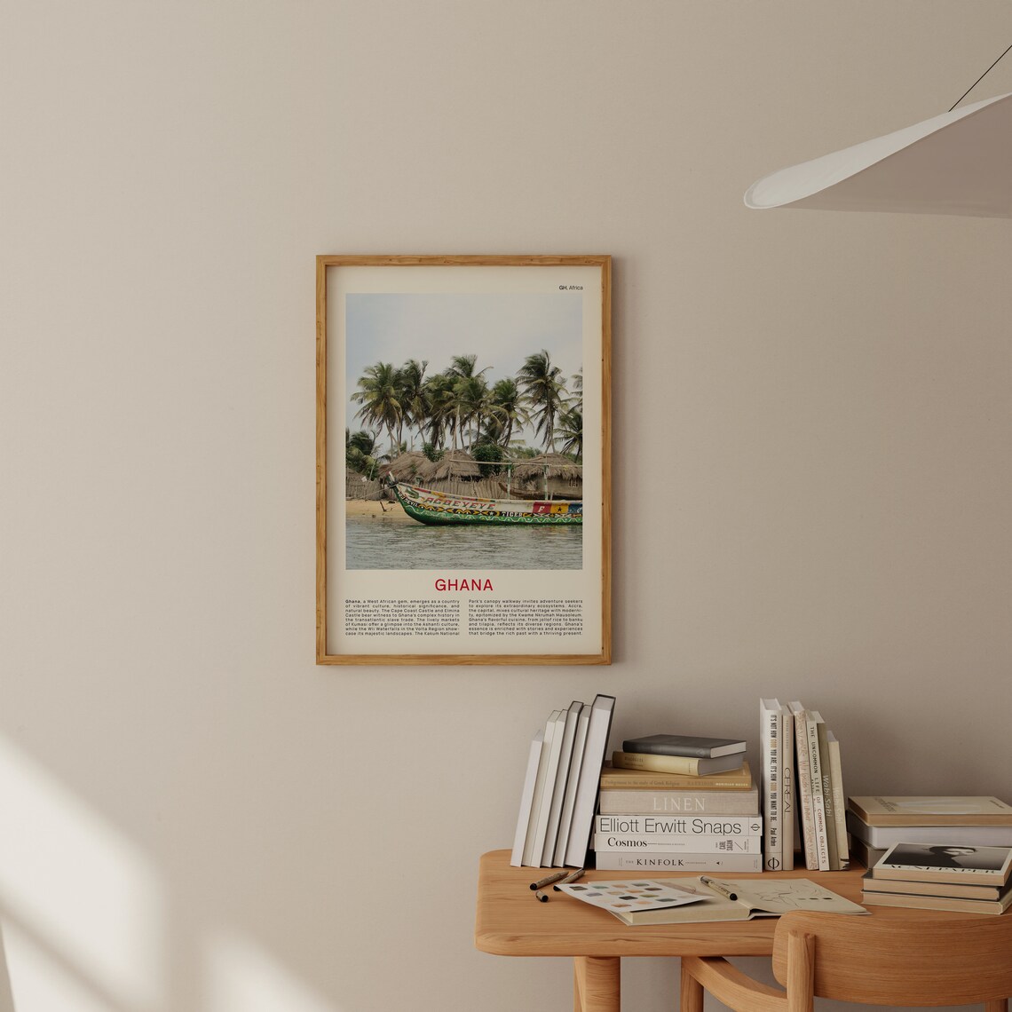 Minimalist Ghana Travel Photo Poster Featuring a Painted Fishing Boat - Image 2