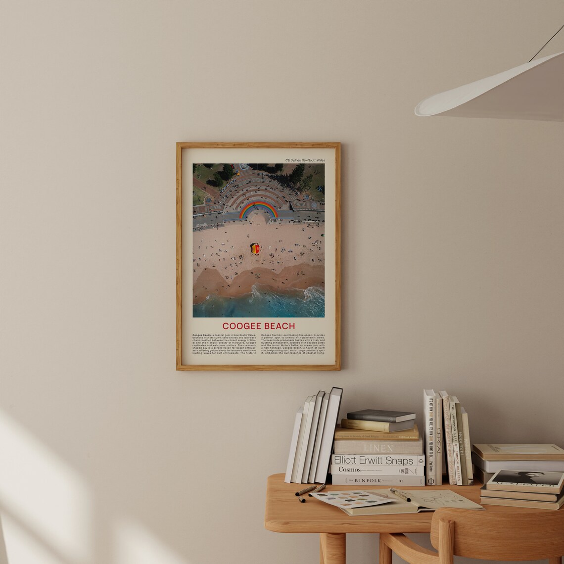 Coogee Beach Sydney Rainbow Arch Aerial Photo Vintage Travel Poster - Image 2