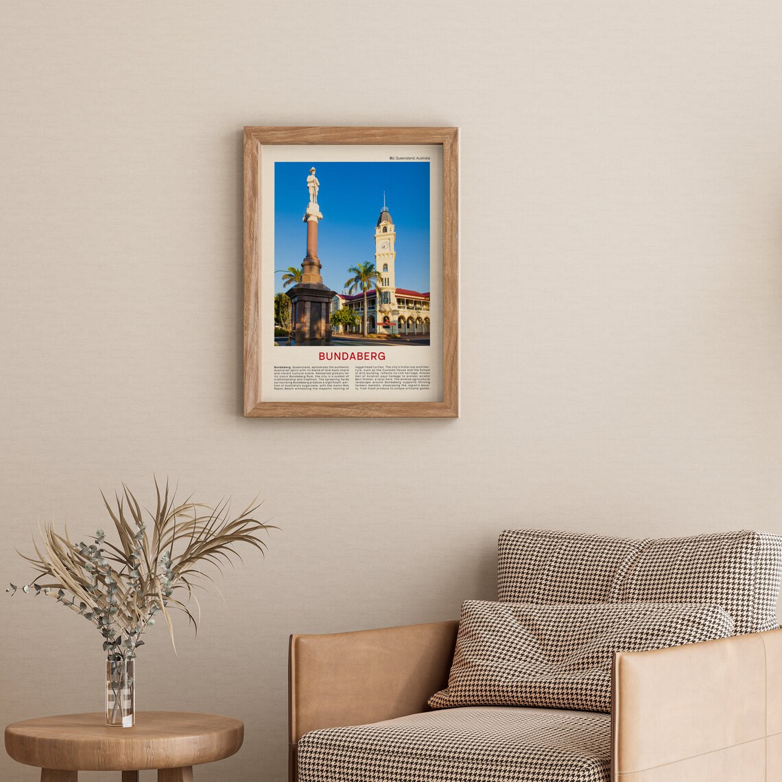 Bundaberg Queensland Historic War Memorial Clock Tower Travel Poster - Image 3