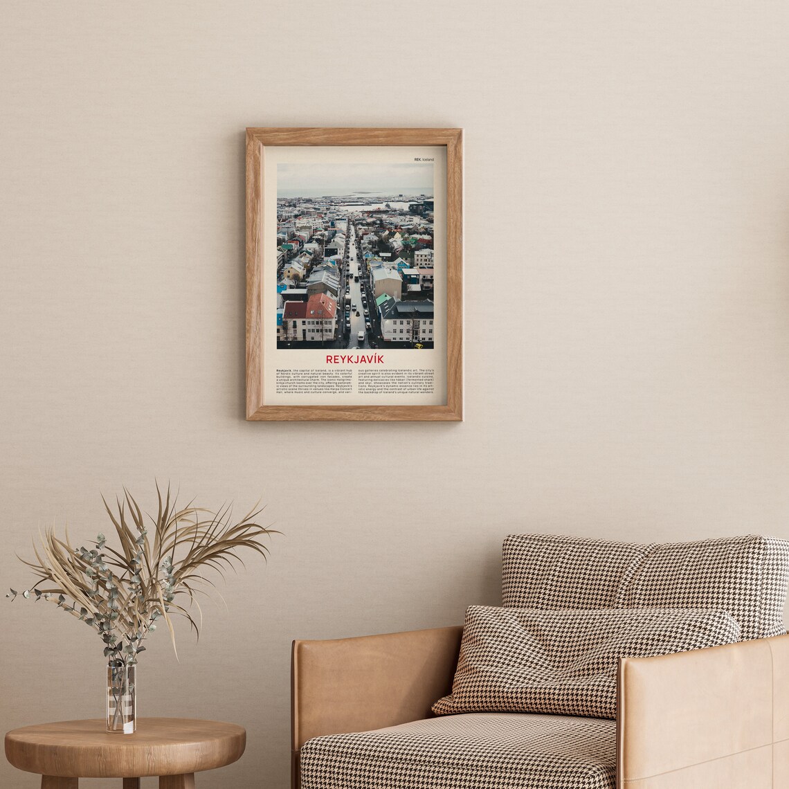Reykjavik Iceland Colorful Rooftops Aerial City Film Photo Poster - Image 3
