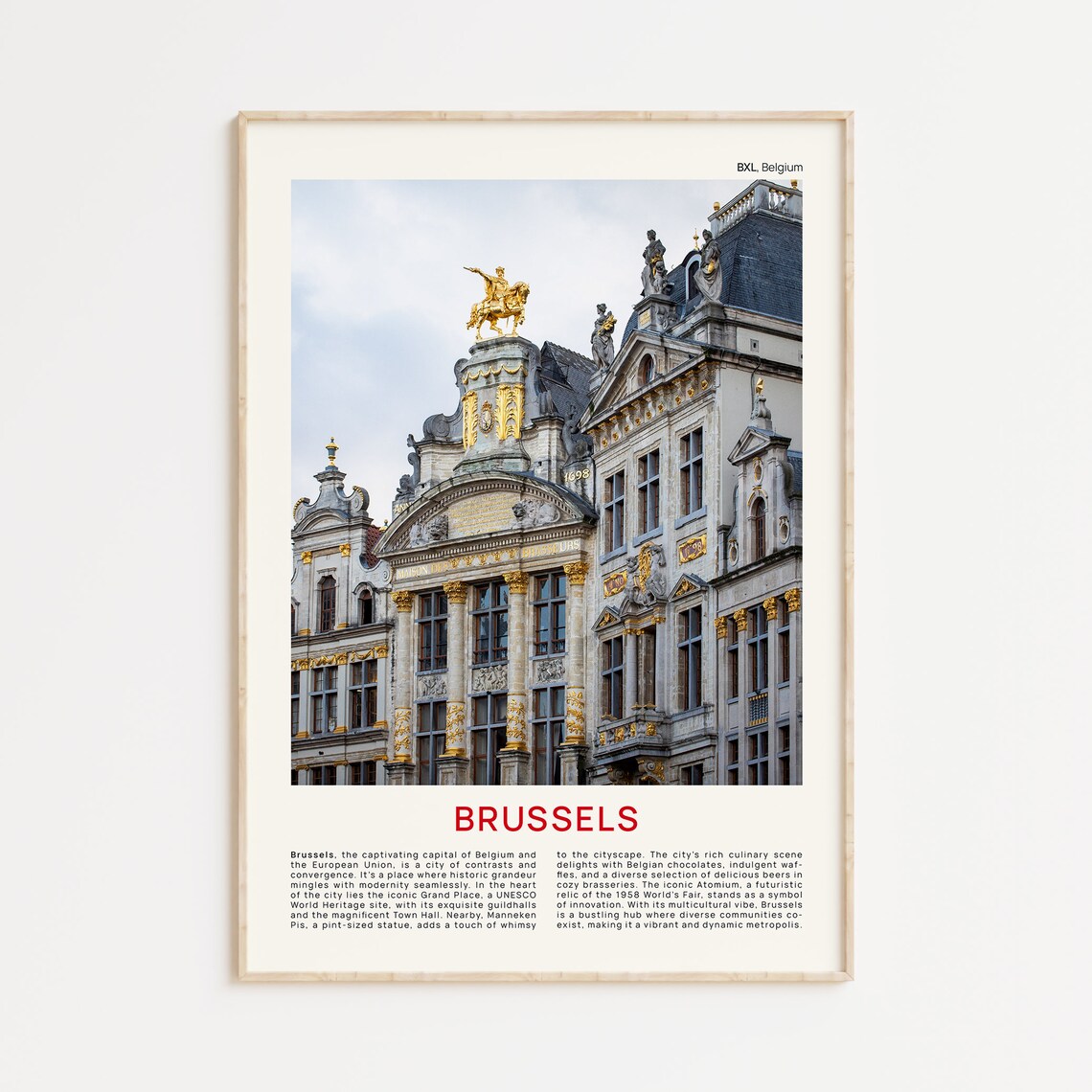 Brussels Grand Place Golden Guildhalls Film Photo Travel Poster