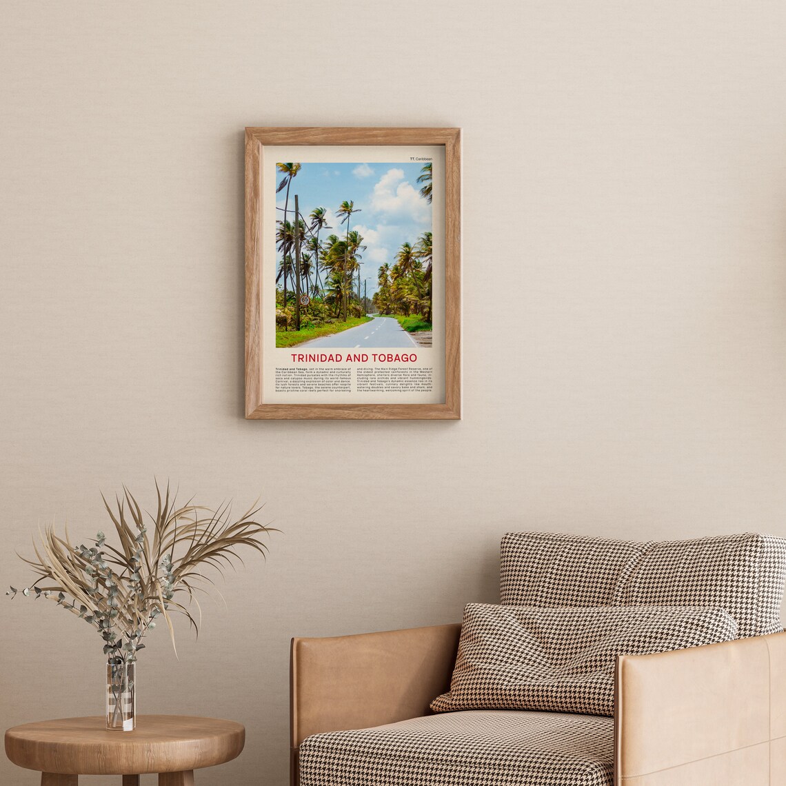 Trinidad and Tobago Palm Lined Tropical Road Caribbean Island Poster - Image 3