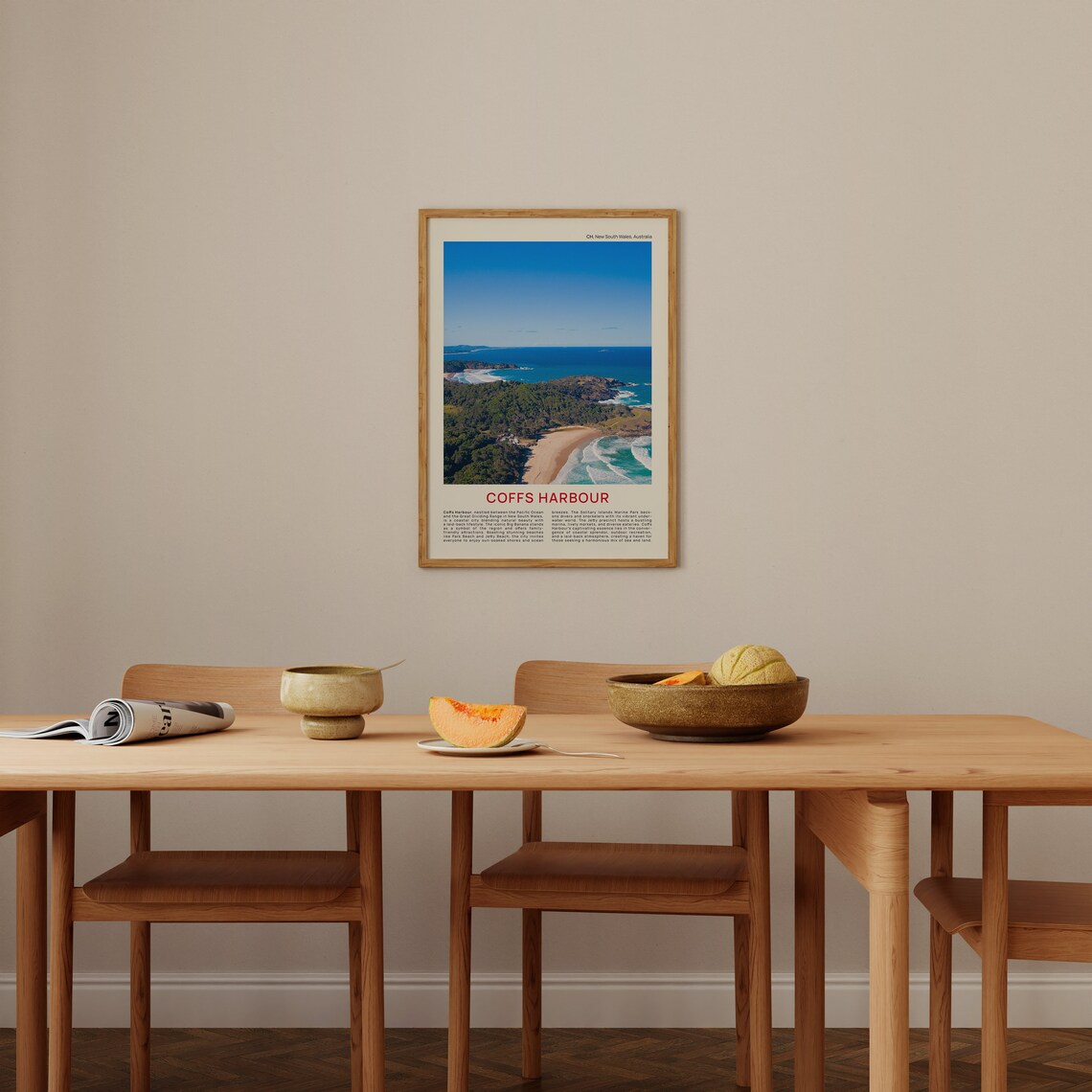 Coffs Harbour Aerial Coastline and Beach Film Photo Travel Poster - Image 4