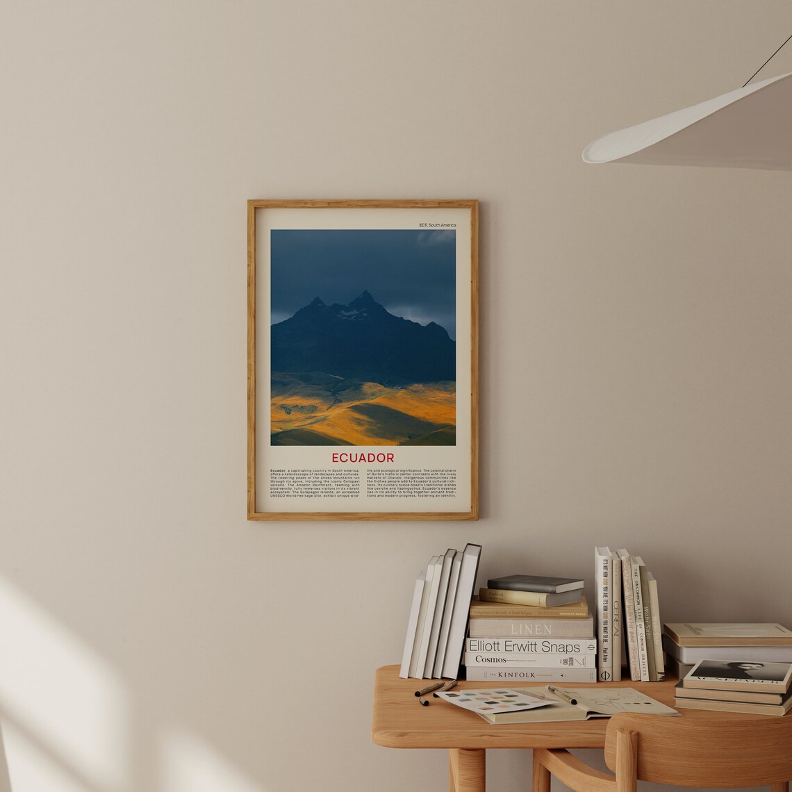 Minimalist Ecuador Travel Photo Poster Featuring Cotopaxi Volcano at Dusk - Image 2