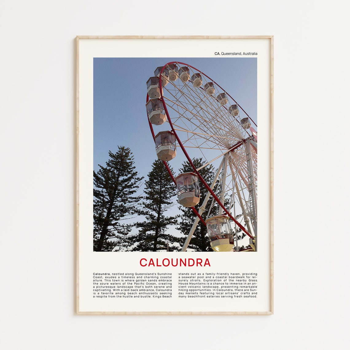 Caloundra Ferris Wheel Sunshine Coast Queensland Australia Print