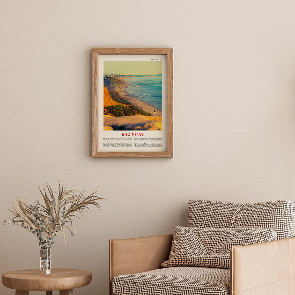 Encinitas California Coastal Cliffs Beach Golden Hour Photo Poster - Image 3