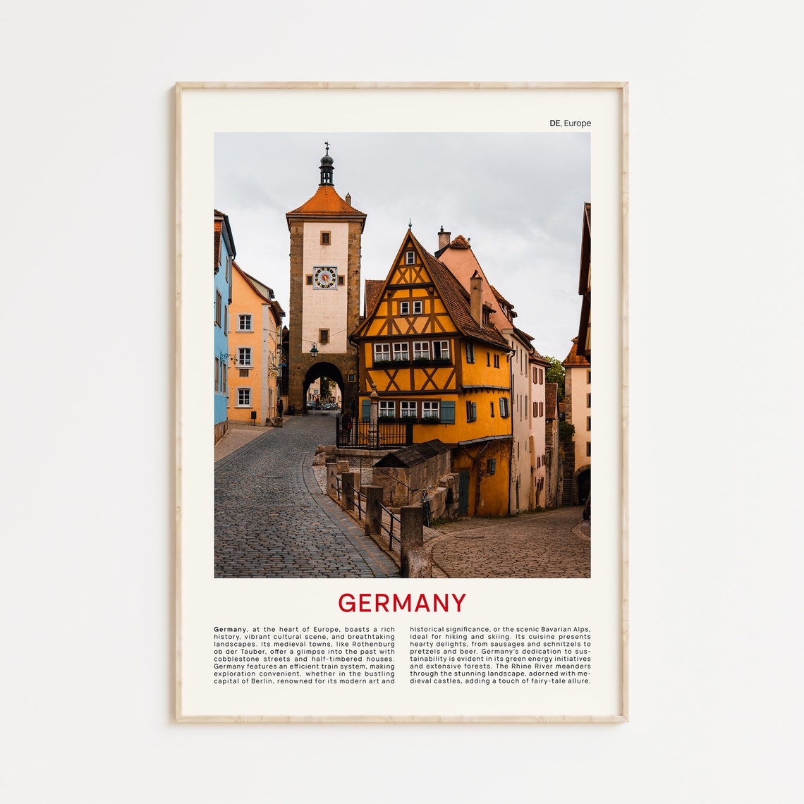 Medieval Half Timbered Street Rothenburg Germany Photo Poster