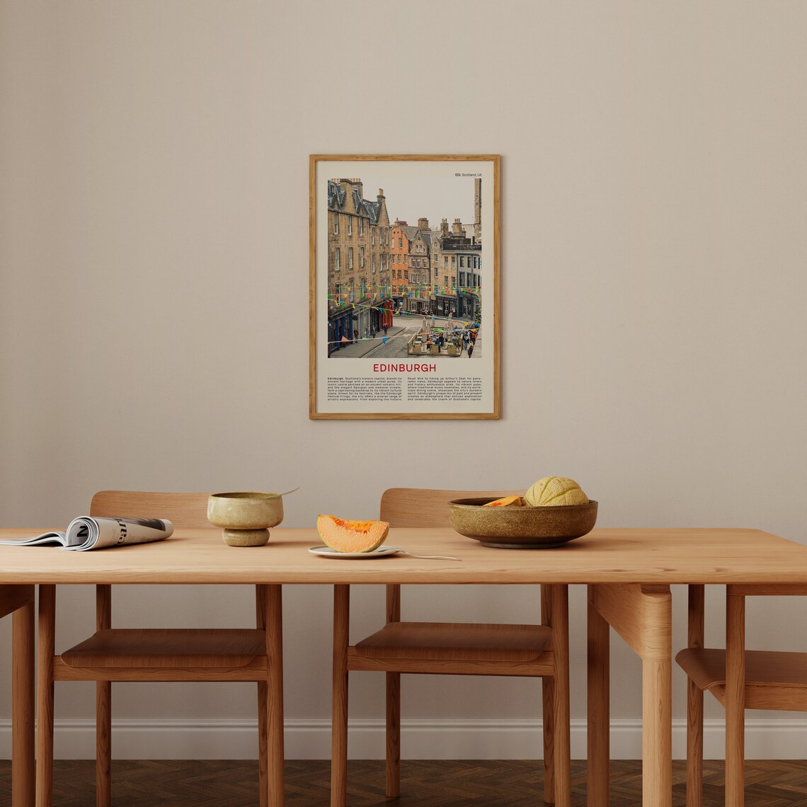Edinburgh Scotland Old Town Bunting Street Scene UK Photo Poster - Image 4