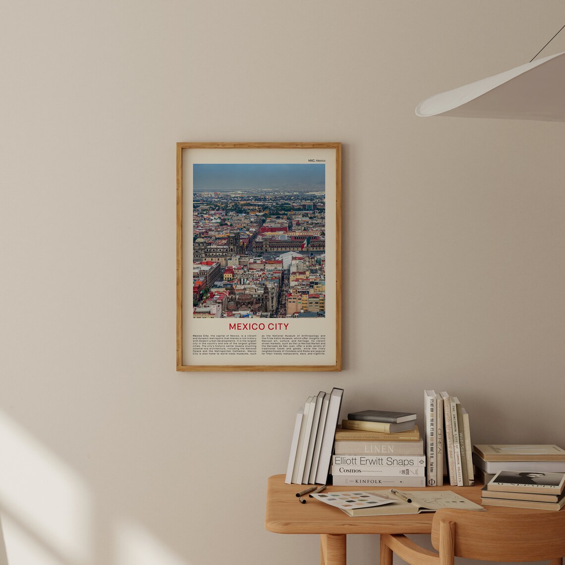 Mexico City Aerial Skyline Film Photo Travel Poster Mexico Metropolis - Image 2