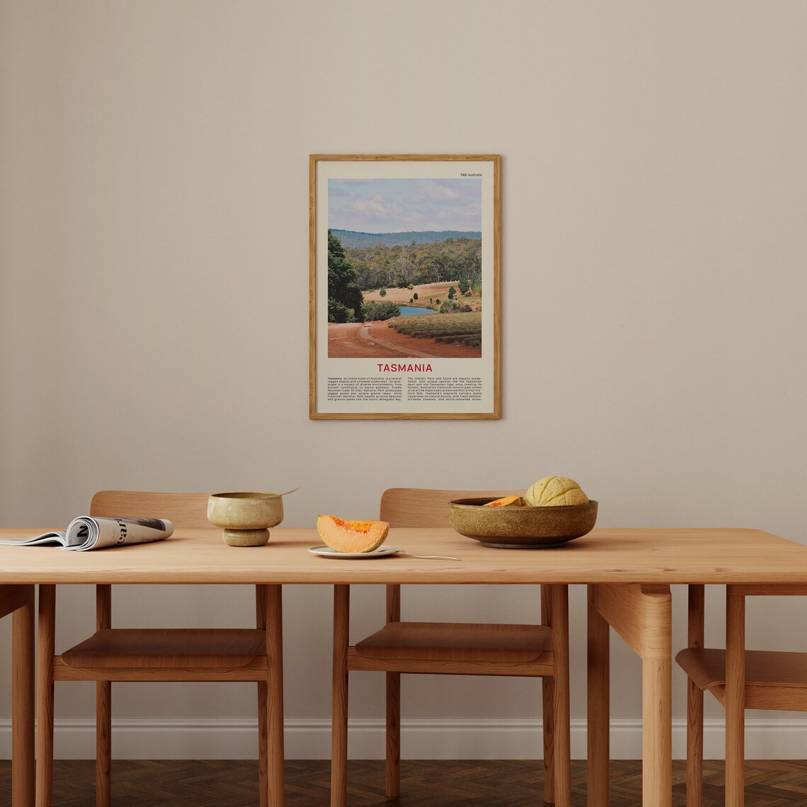 Tasmania Serene Lake And Forest Landscape Film Photo Travel Poster - Image 4