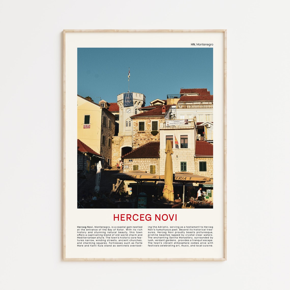 Herceg Novi Old Town Clock Tower Montenegro Adriatic Coast Poster