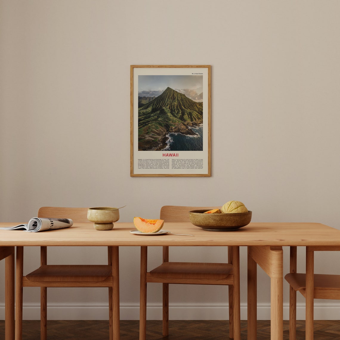 Hawaii Lush Green Volcanic Ridge Plunging To Ocean Coast Travel Poster - Image 4